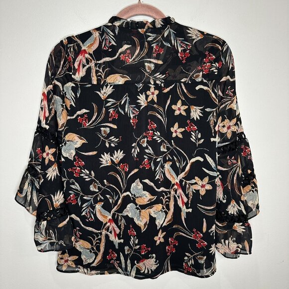 Anthropologie MAEVE Odette Floral Peasant Blouse Top Small Flowy Autumn Fall NWT - Picture 10 of 10